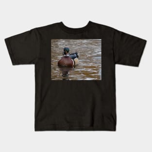 A lone male wood duck Kids T-Shirt